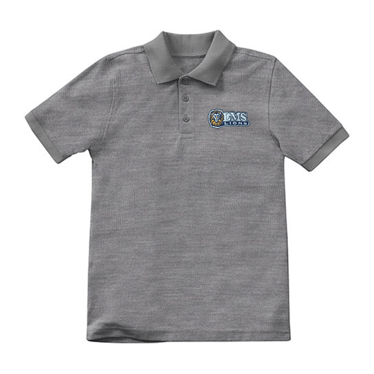 Livaudais LMS 6th Grade Grey Polo – Unisex Uniform Shirt – Logo