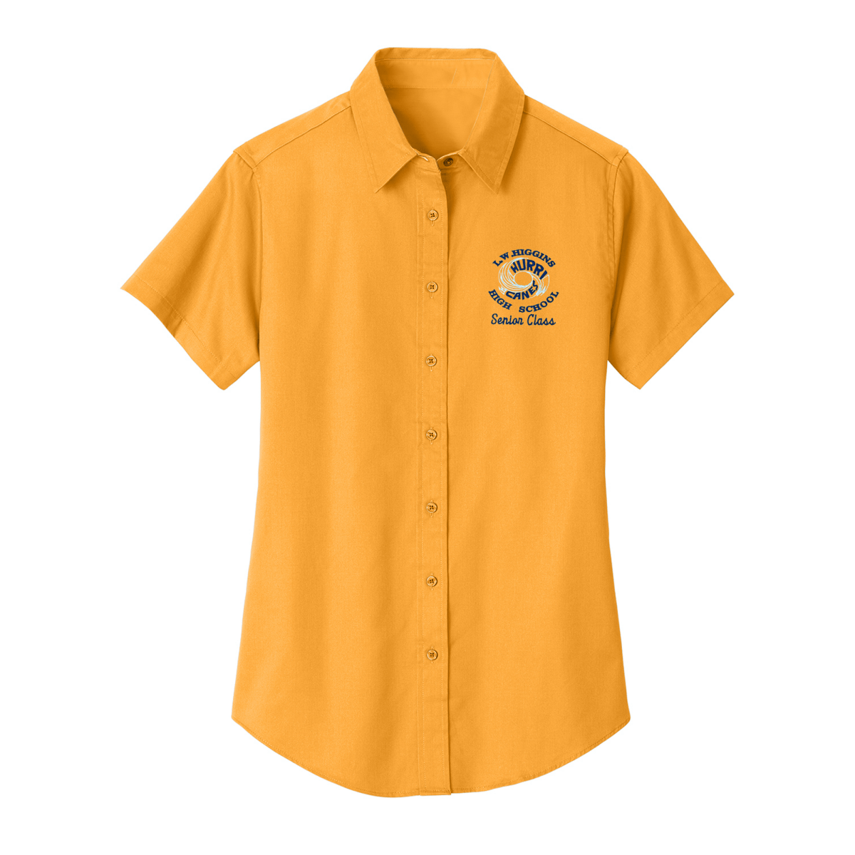 gold dress up for school L.W. Higgins 12th Grade Oxford Ladies – Logo Express Uniforms gold out football game ideas