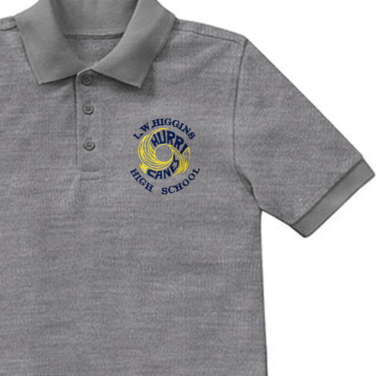 L.W. Higgins 9th Grade Grey Polo - Logo Express Uniforms - School Uniforms