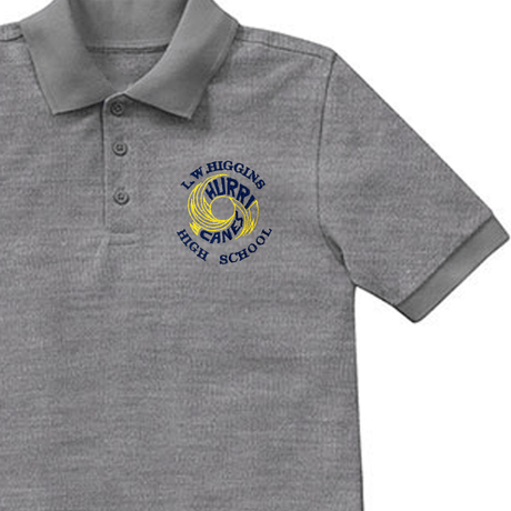 L.W. Higgins 9th Grade Grey Polo - Logo Express Uniforms - School Uniforms