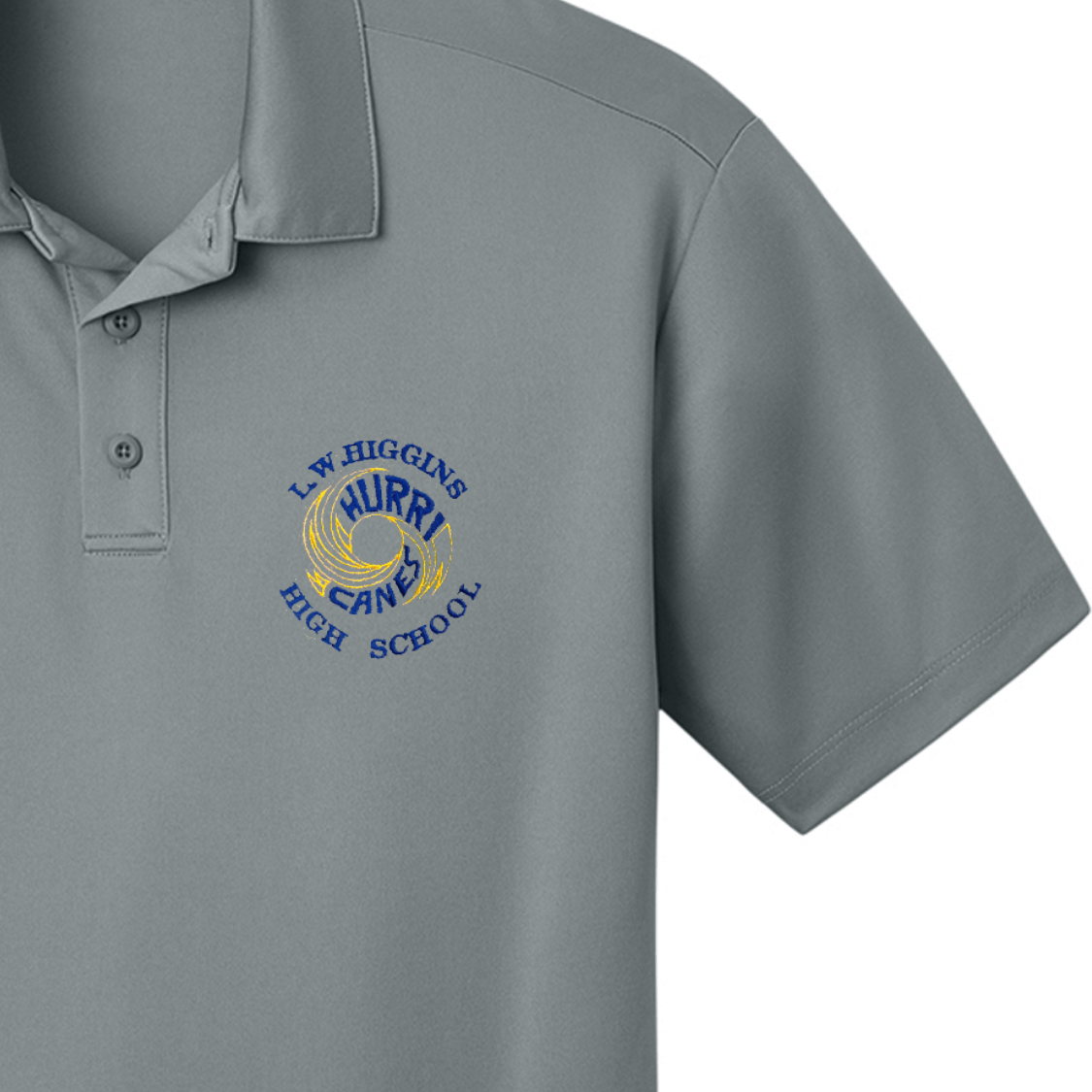 L.W. Higgins 9th Grade Grey Polo - Logo Express Uniforms - School Uniforms