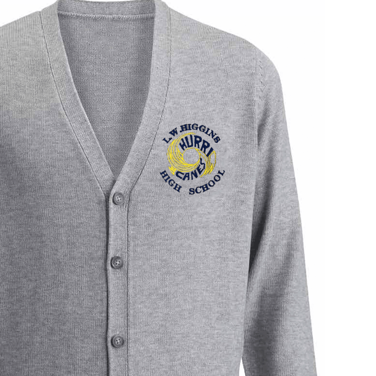L.W. Higgins Navy Cardigan for Unisex - Logo Express Uniforms - School Uniforms