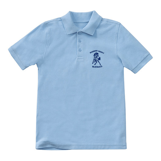 Marrero Middle 7th Grade Light Blue Polo - Logo Express Uniforms - School Uniforms