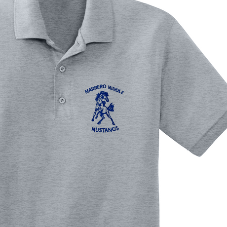 Marrero Middle 8th Grade Grey Polo - Logo Express Uniforms - School Uniforms