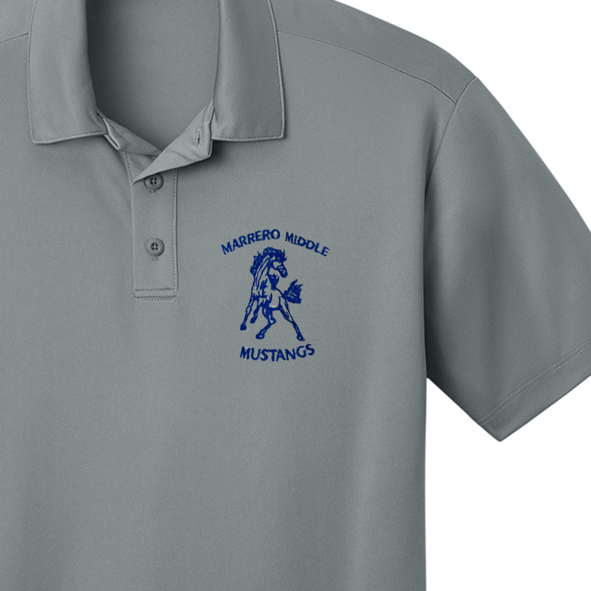 Marrero Middle 8th Grade Grey Polo - Logo Express Uniforms - School Uniforms