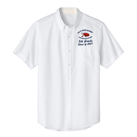 Ray St. Pierre 5th Grade Class of 2027 White Oxford - Logo Express Uniforms - School Uniforms