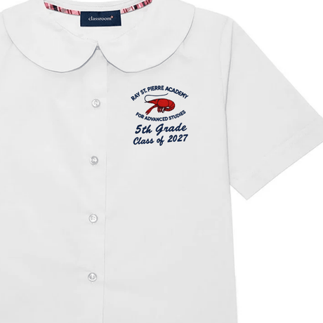 Ray St. Pierre 5th Grade Class of 2027 White Peter Pan Blouse - Logo Express Uniforms - School Uniforms