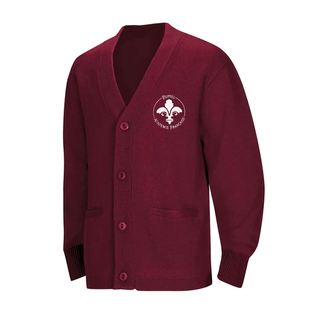 Ruppel Academie 1st-8th Grade Burgundy Cardigan - Logo Express Uniforms - School Uniforms