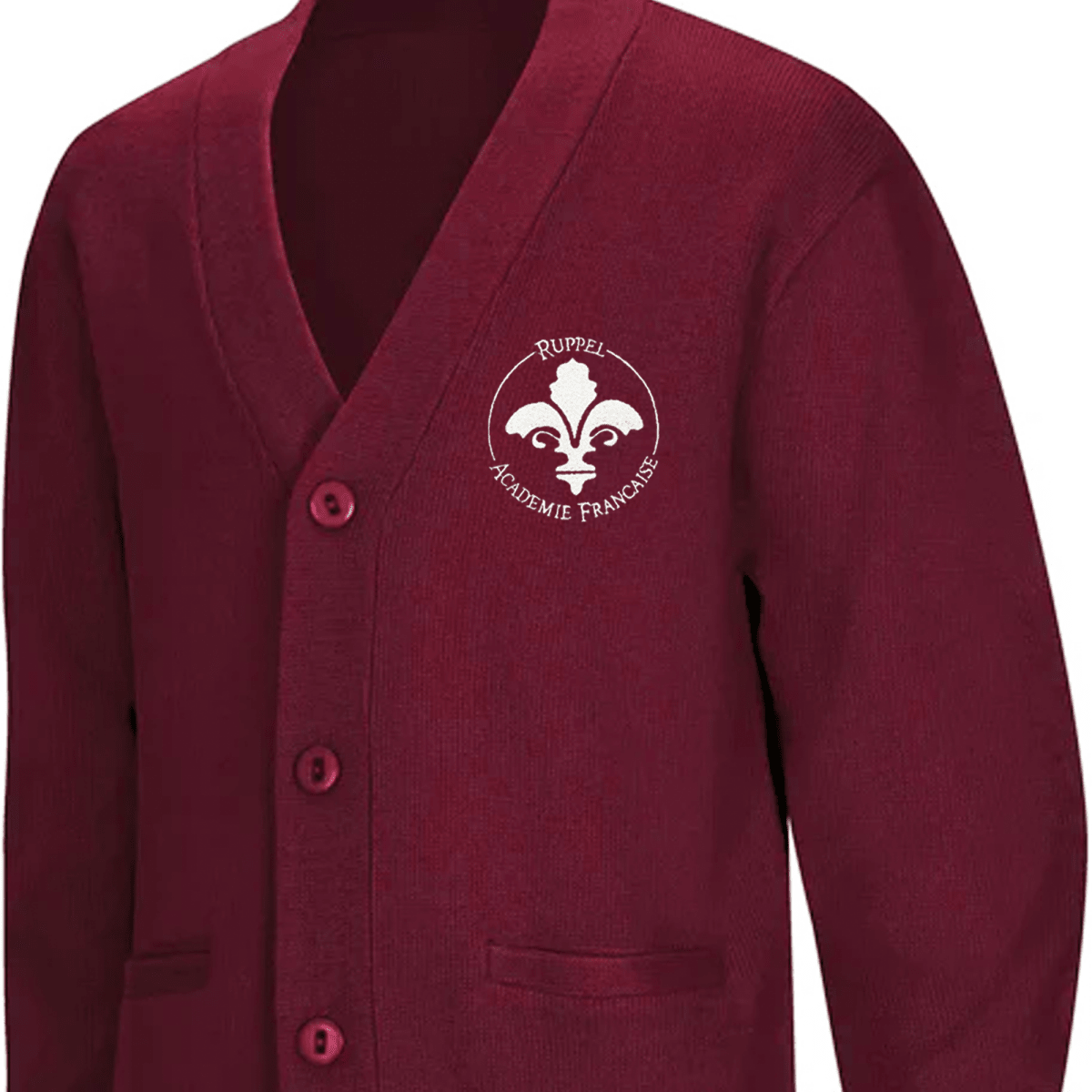 Ruppel Academie 1st-8th Grade Burgundy Cardigan - Logo Express Uniforms - School Uniforms