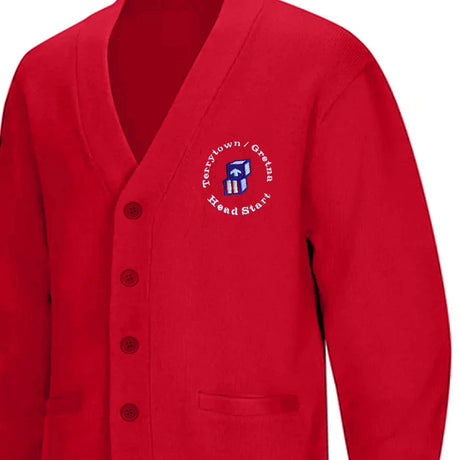 Terrytown Gretna Head Start Red Cardigan - Logo Express Uniforms - School Uniforms