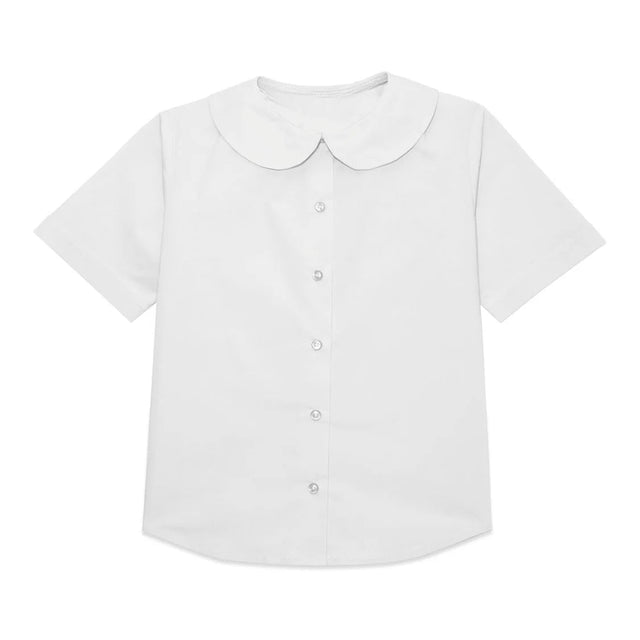 Toddler College Girls White Peter Pan Blouse - No Logo - Logo Express Uniforms - School Uniforms