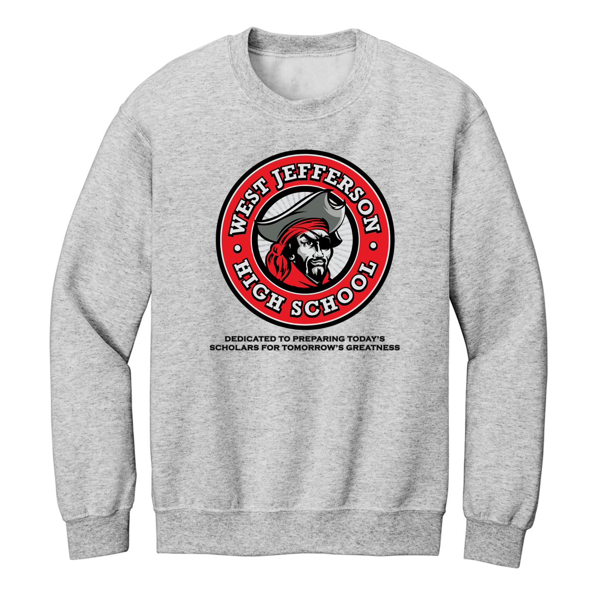 West Jefferson High School Sweatshirt – Grey, Red, White – Logo