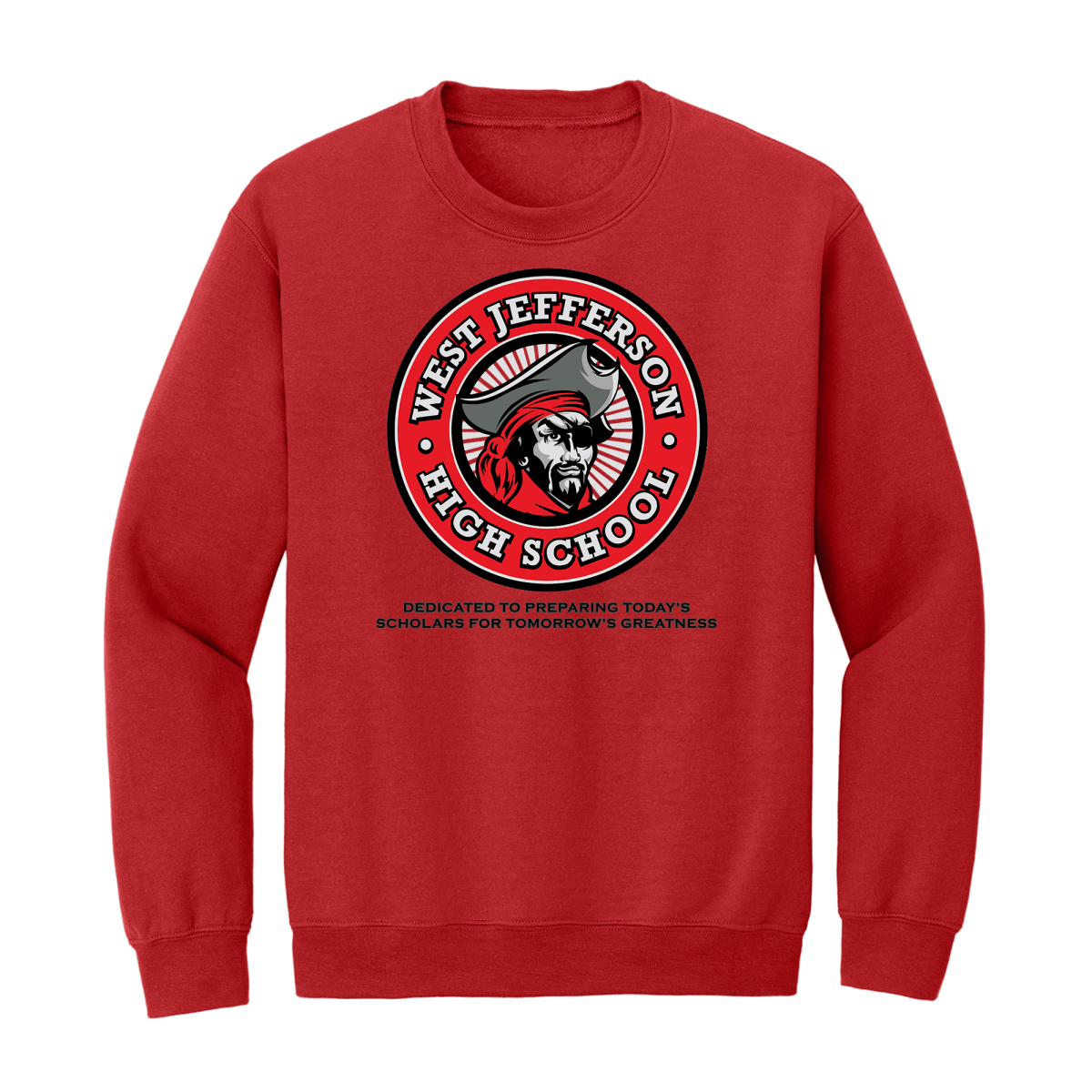 West Jefferson High School Sweatshirt – Grey, Red, White – Logo