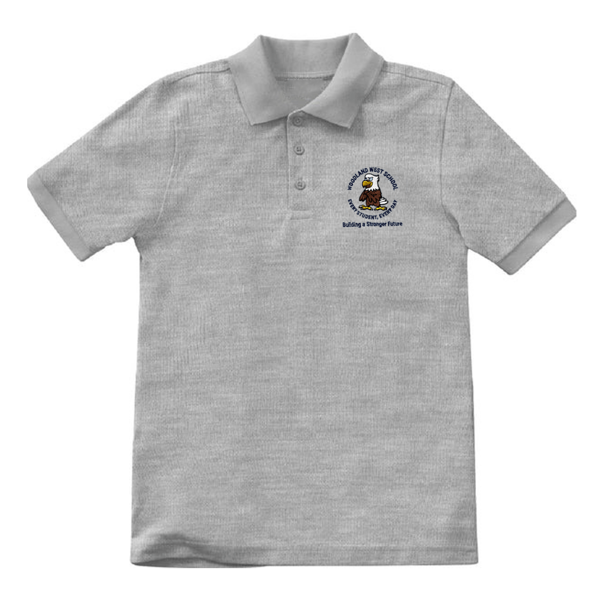 Woodland West 6th–8th Sports Grey Polo - Logo Express Uniforms - School Uniforms