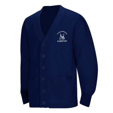 Woodmere Navy Cardigan V - Neck - Logo Express Uniforms - School Uniforms