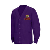 Woodmere Purple Cardigan V-Neck - Logo Express Uniforms - School Uniforms