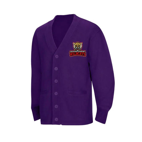 Woodmere Purple Cardigan V-Neck - Logo Express Uniforms - School Uniforms