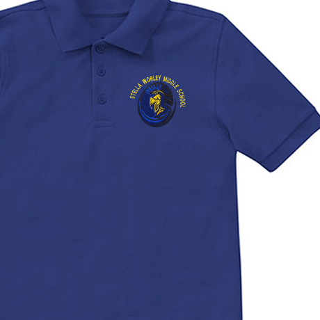 Worley 7th Grade Royal Blue Polo - Logo Express Uniforms - School Uniforms